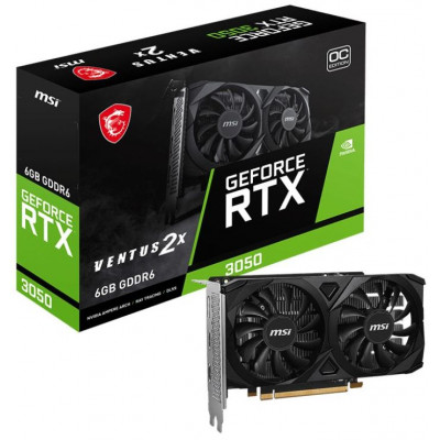 Видеокарта MSI GeForce RTX3050 (RTX3050 VENTUS 2X E OC) 6Gb GDDR6