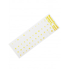 Наклейки на клавиатуру с русскими буквами (RU) фон прозрачный/буквы желтые