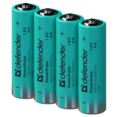 Батарейки Defender PowerPulse AA LR6-4BL, в блистере 4 шт