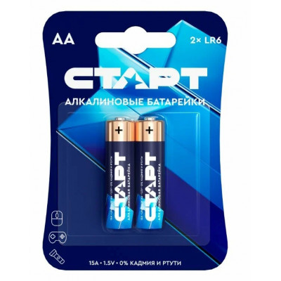 Батарейки СТАРТ LR6-BL2 алкалиновая , в блистере 2 шт Батарейки СТАРТ LR6-BL2 алкалиновая , в блистере 2 шт