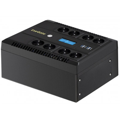 ИБП 600VA/360W Exegate NEO Smart LHB-600.LCD.AVR.8SH.CH.RJ.USB EX293856RUS 8*Schuko