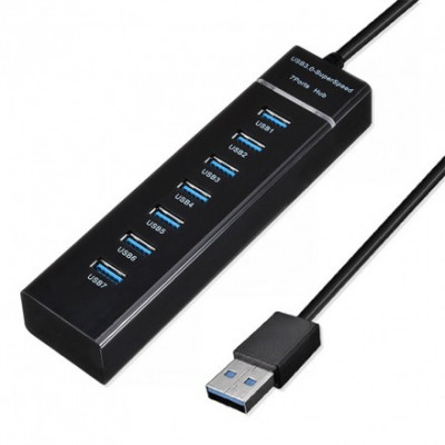 Разветвитель USB HUB KS-is KS-568 7xUSB 2.0 в USB 3.0 БП в комплекте