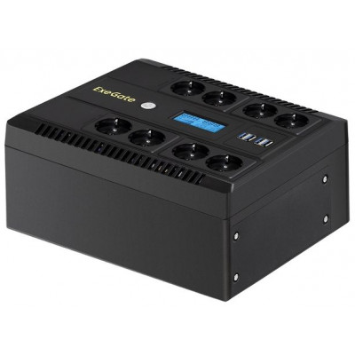 ИБП Exegate NEO Smart LHB-1000.LCD.AVR.8SH.CH.RJ.USB 1000VA/650W EX293858RUS