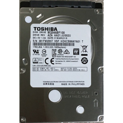 2.5'' HDD SATA 1000Gb Toshiba MQ04ABF100 (128Mb, 5400rpm) 2.5'' HDD SATA 1000Gb Toshiba MQ04ABF100 (128Mb, 5400rpm)