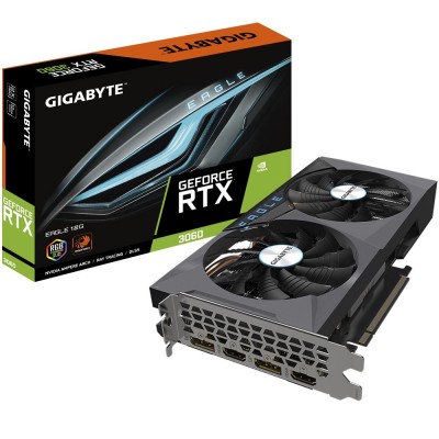 Видеокарта Gigabyte GeForce RTX3060  EAGLE OC (GV-N3060EAGLE OC-12GD 2.0) 12Gb GDDR6 2.0 (LHR)