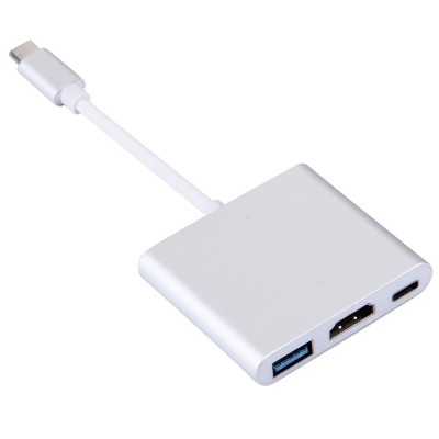 Переходник Type-C на USB, HDMI 2.0 Type-С для MacBook серебристы