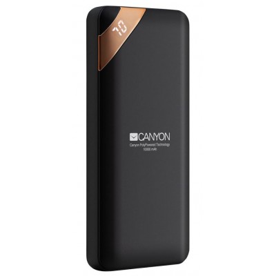 Зарядное устройство Canyon CNE-CPBP10B 10000mAh Black USBx2 с цифровым дисплеем