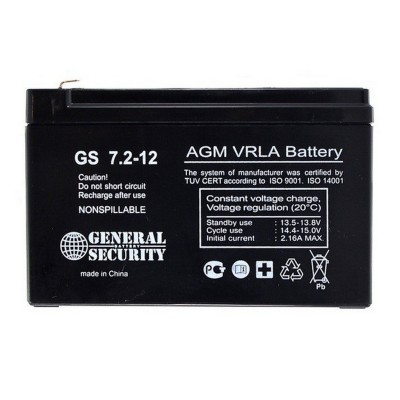 Аккумуляторная батарея 12-7.2 (12V 7.2Ah) General Security GSL