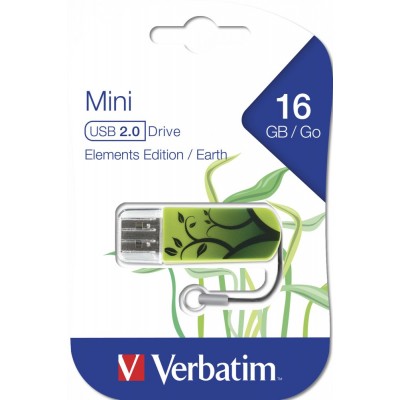 USB Flash Drive 16GB Verbatim (MINI Elements Earth) USB2.0 (49408)