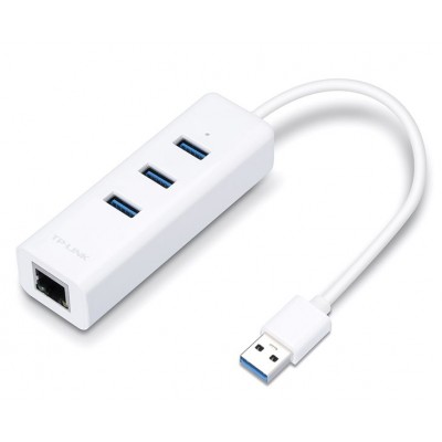 Сетевой адаптер TP-LINK UE330 USB 3.0 to Gigabit Ethernet с  3-Port USB 3.0 Hub