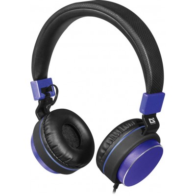 Наушники + микрофон Defender Accord 165 черный+синий, кабель 1,2 м
