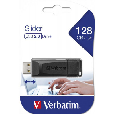 USB Flash Drive128GB Verbatim (Slider) USB2.0 (49328)