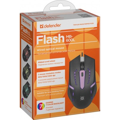 Мышь Defender Flash MB-600L, игровая