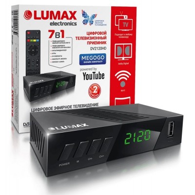 Цифровой эфирный приёмник LUMAX DV2120HD DVB-C WiFi Megogo