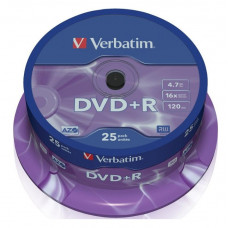 диск DVD+R Verbatim 4,7GB 16X (25 шт) Cake Box