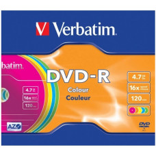 диск DVD-R Verbatim 4,7GB 16X Slim Box COLOUR