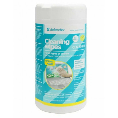 Салфетки Defender CLN30328 для экранов, влажные в тубе (100 шт)