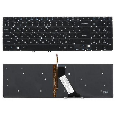 Клавиатура для Acer V5-531, V5-551, V5-571 черная с подсветкой