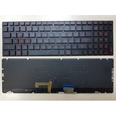 Клавиатура для Asus Strix GL702 черная с красной подсветкой
