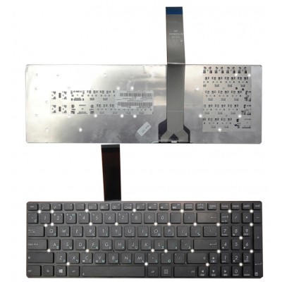 Клавиатура для Asus K55, K55XI черная без рамки (плоский Enter)