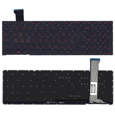 Клавиатура для Asus ROG GL552VW черная с красной подсветкой