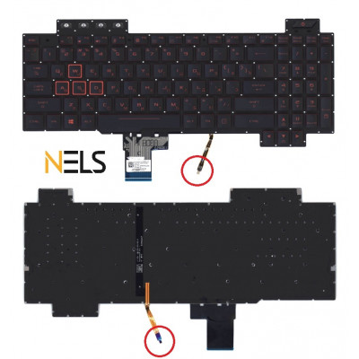 Клавиатура для Asus Gaming FX504 черная с красной подсветкой Клавиатура для Asus Gaming FX504 черная с красной подсветкой