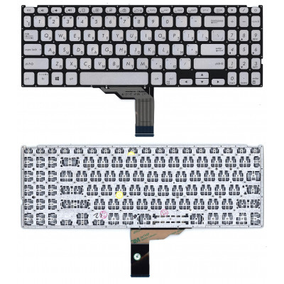Клавиатура для Asus F509U серебристая с подсветкой