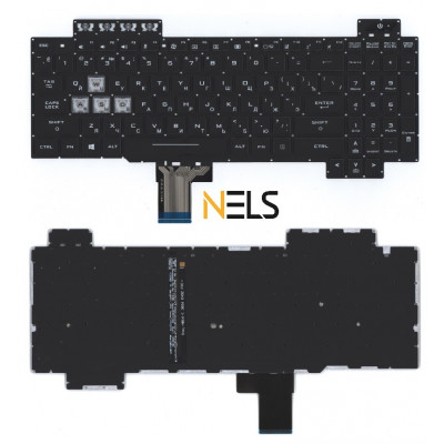 Клавиатура для Asus Gaming FX504 черная с белой подсветкой