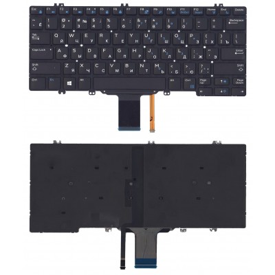 Клавиатура для Dell Latitude E5280 черная с подсветкой