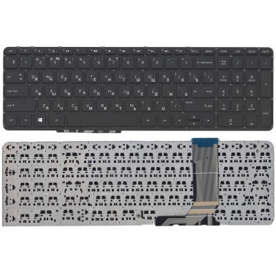 Клавиатура для HP 15-j000 черная без рамки, плоский Enter