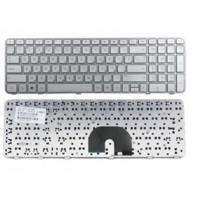 Клавиатура для HP Pavilion DV6-6000, DV6-6100 серебряная, с рамкой
