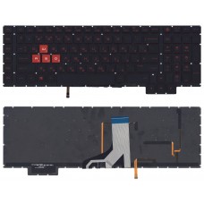 Клавиатура для HP Omen 17-AN000 черная с красной подсветкой