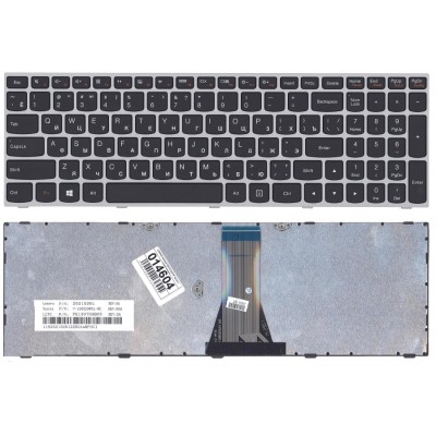 Клавиатура для Lenovo B50-30, G50-30, Z50-70 чёрная с серой рамкой