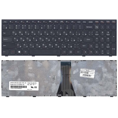 Клавиатура для Lenovo B50-30, G50-30, Z50-70, 300-15ISK чёрная с чёрной рамкой