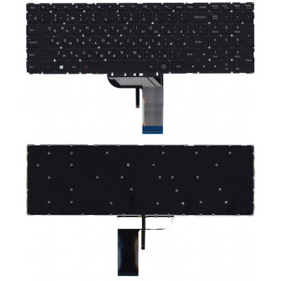 Клавиатура для Lenovo IdeaPad 700 700-17ISK черная без рамки с подсветкой