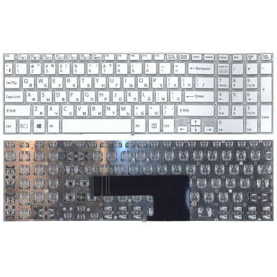 Клавиатура для Sony SVF15 белая с подсветкой