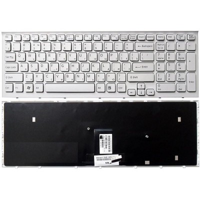 Клавиатура для Sony VPC-EB V111678A белая с рамкой
