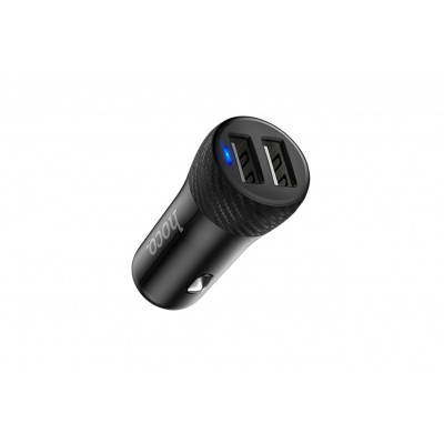 Автомобильная зарядка HOCO Z21, два порта USB, 5V, 2.4A, черная
