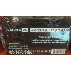 Аккумуляторная батарея ExeGate HR1228W 12V/7,5Ah клеммы F2 EX285638RUS