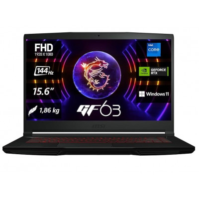 Ноутбук MSI 15.6" GF63 144Hz (12UCX-1011) Intel Core i5-12450H/ 16GB/ 512GB SSD/ RTX2050 4GB/ Win11