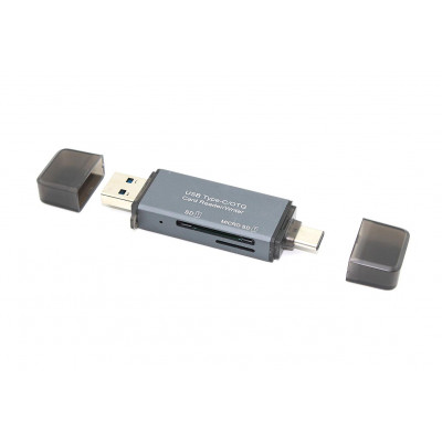 Картридер microSD/SD с разъёмами USB и Type C 