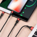 Кабель USB A-->Type-C-->Lightning-->Micro USB 1m