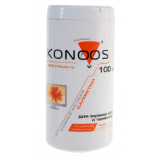 Салфетки Konoos KBF-100 для экранов, влажные в тубе (100 шт)