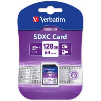 Secure Digital 128Gb Verbatim (44025) SDXC UHS-I (Class 10)