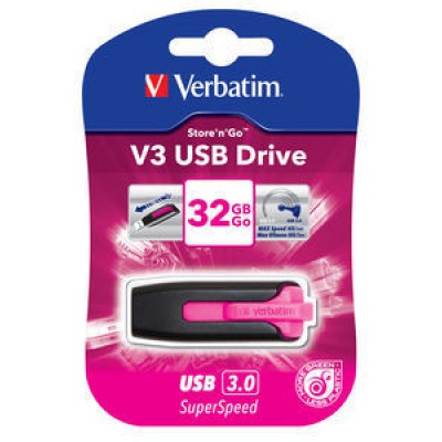 USB Flash Drive 32GB Verbatim 49183 (V3 HOT PINK)
