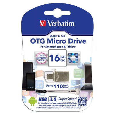 USB Flash Drive 16Gb Verbatim (OTG MICRO) USB2.0 (49825)