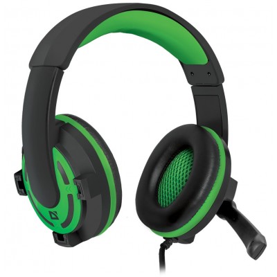 Наушники + микрофон Defender Warhead G-300,зелёный,2,5м
