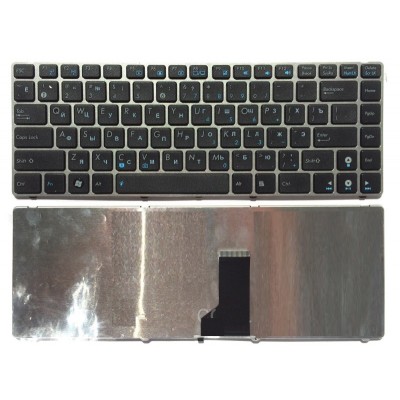 Клавиатура для Asus K42, K43, U36 с серебристой рамкой