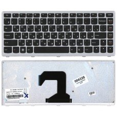 Клавиатура для Lenovo U410 черная с серебристой рамкой