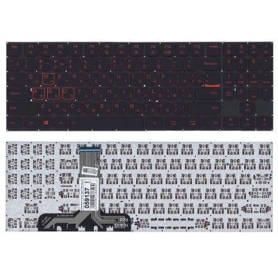 Клавиатура для Lenovo Legion Y520, Y520-15IKB, Y720, Y720-15IKB черная без рамки